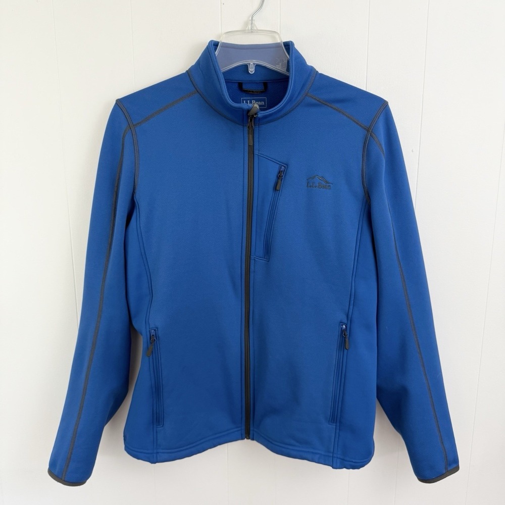 LL BEAN Mens Fleece JACKET XL Reg 293889 Blue Full Zip Outdoor Soft Shell Gorp